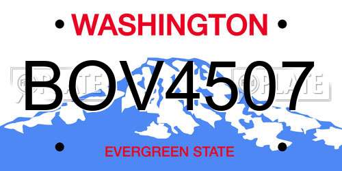 BOV4507 Washington License Plate