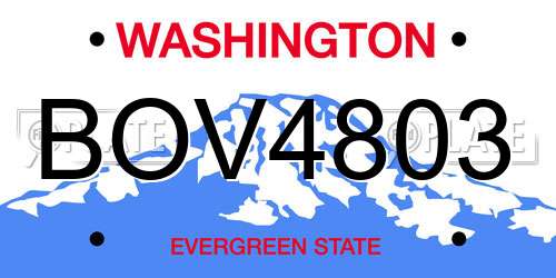 BOV4803 Washington License Plate