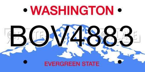 BOV4883 Washington License Plate