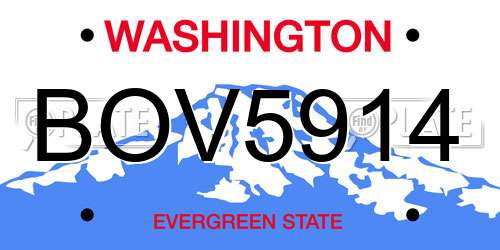 BOV5914 Washington License Plate
