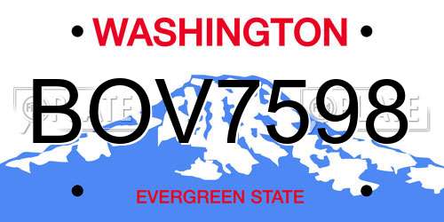 BOV7598 Washington License Plate