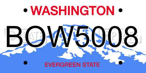 BOW5008 Washington License Plate