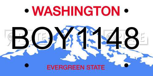 BOY1148 Washington License Plate