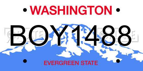 BOY1488 Washington License Plate