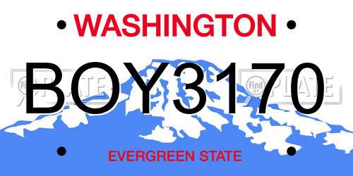 BOY3170 Washington License Plate