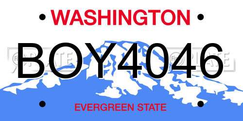 BOY4046 Washington License Plate
