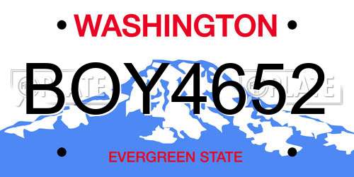 BOY4652 Washington License Plate
