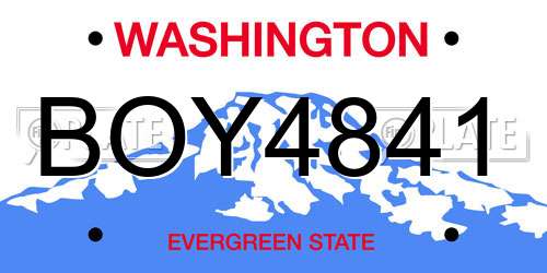 BOY4841 Washington License Plate