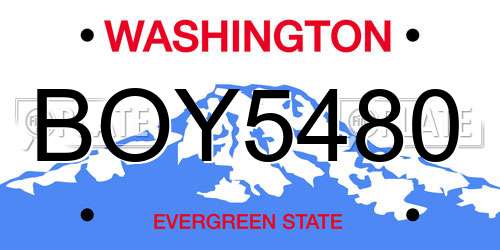 BOY5480 Washington License Plate