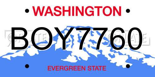 BOY7760 Washington License Plate