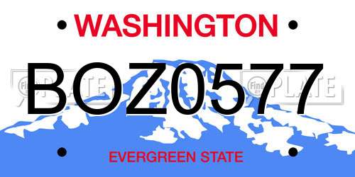 BOZ0577 Washington License Plate