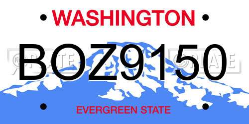 BOZ9150 Washington License Plate