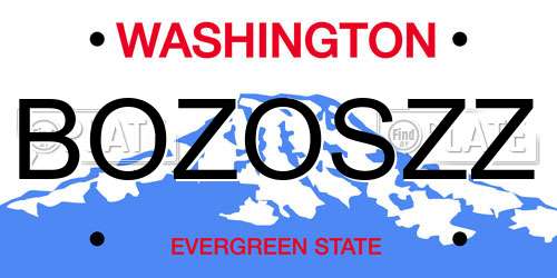 BOZOSZZ Washington License Plate