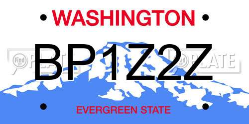BP1Z2Z Washington License Plate