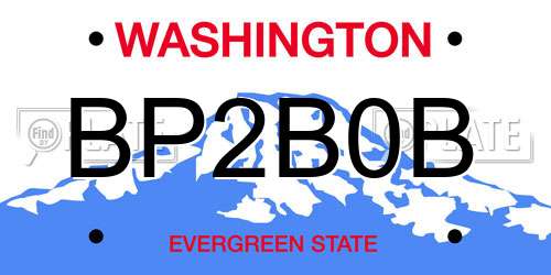 BP2B0B Washington License Plate