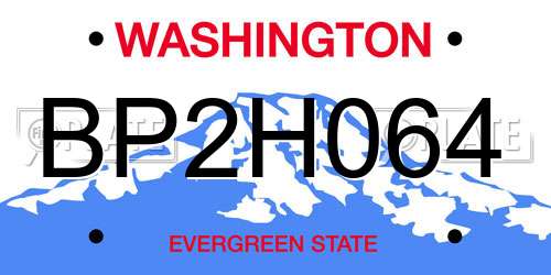 BP2H064 Washington License Plate