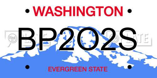 BP2O2S Washington License Plate