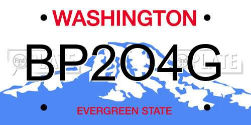 BP2O4G Washington License Plate