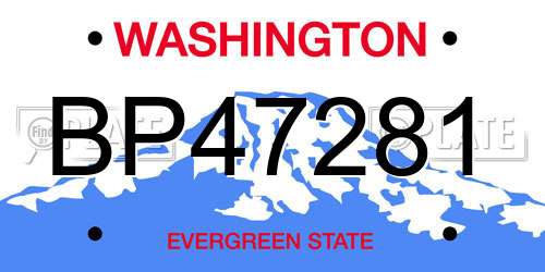 BP47281 Washington License Plate