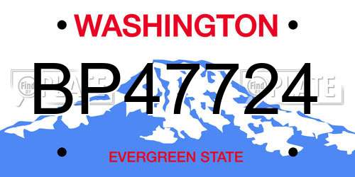 BP47724 Washington License Plate
