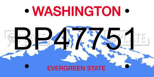 BP47751 Washington License Plate