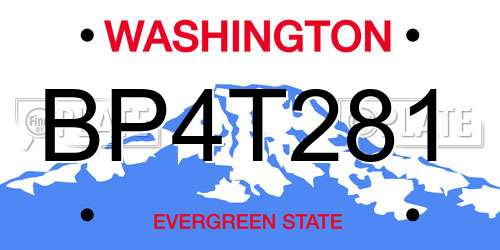 BP4T281 Washington License Plate