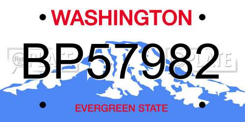 BP57982 Washington License Plate