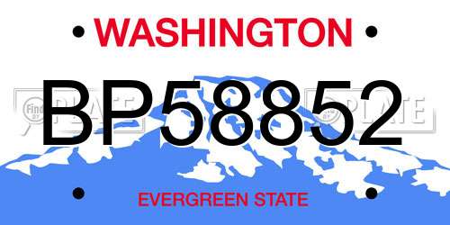 BP58852 Washington License Plate