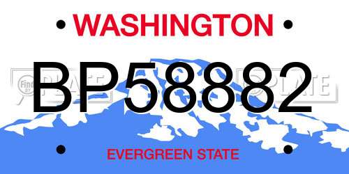 BP58882 Washington License Plate
