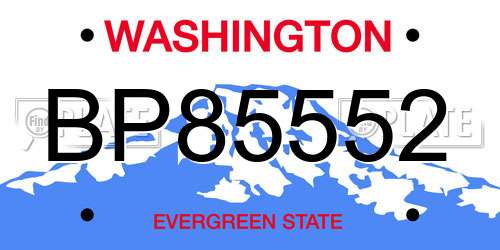 BP85552 Washington License Plate