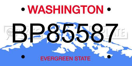 BP85587 Washington License Plate