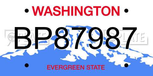 BP87987 Washington License Plate