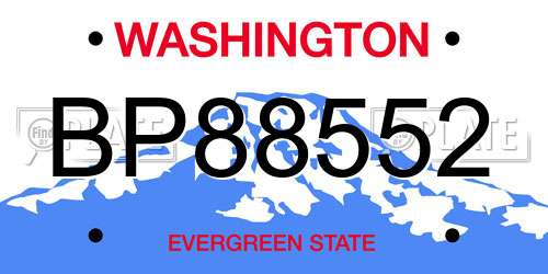 BP88552 Washington License Plate