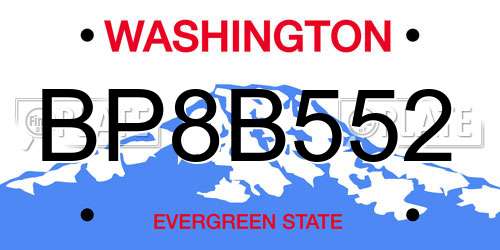 BP8B552 Washington License Plate