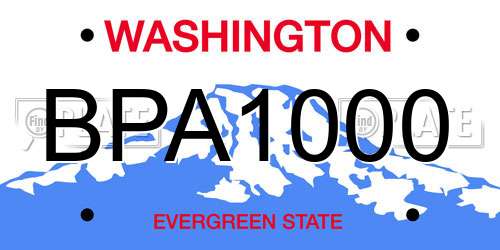 BPA1000 Washington License Plate