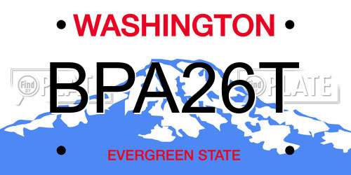 BPA26T Washington License Plate