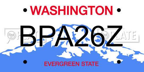 BPA26Z Washington License Plate