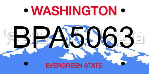 BPA5063 Washington License Plate