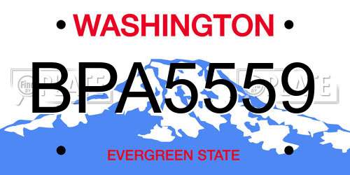BPA5559 Washington License Plate