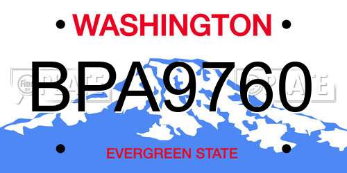 BPA9760 Washington License Plate