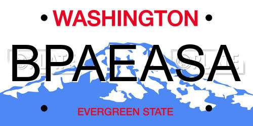 BPAEASA Washington License Plate