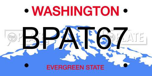 BPAT67 Washington License Plate