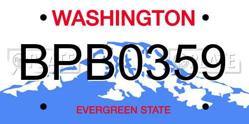 BPB0359 Washington License Plate