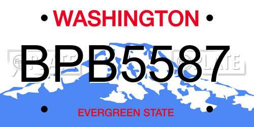 BPB5587 Washington License Plate