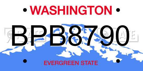BPB8790 Washington License Plate