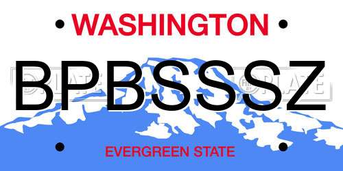 BPBSSSZ Washington License Plate