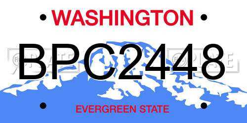 BPC2448 Washington License Plate