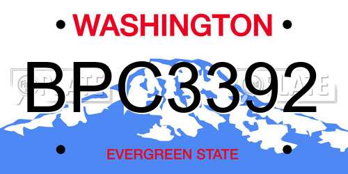 BPC3392 Washington License Plate