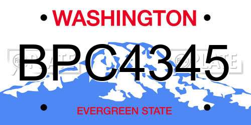 BPC4345 Washington License Plate