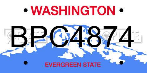 BPC4874 Washington License Plate